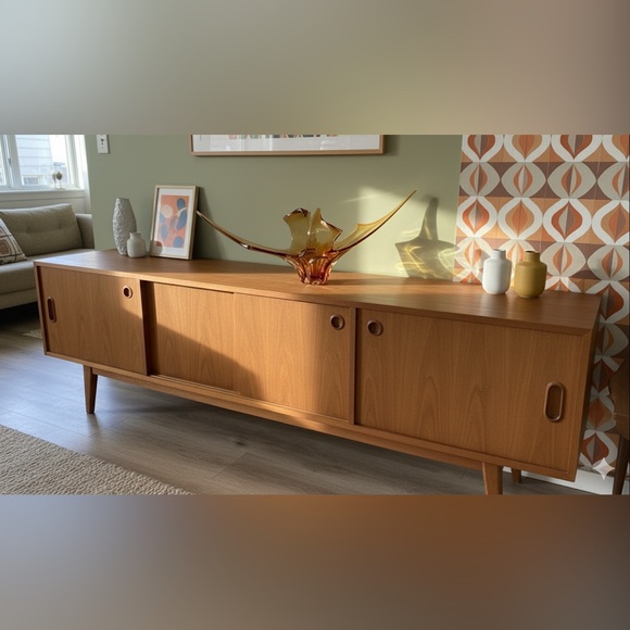 Vintage Large MCM Chalet amber Art glass - Picture 1 of 5